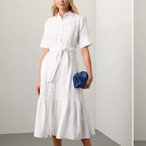 Polo Ralph Lauren White Button-Up Midi Dress